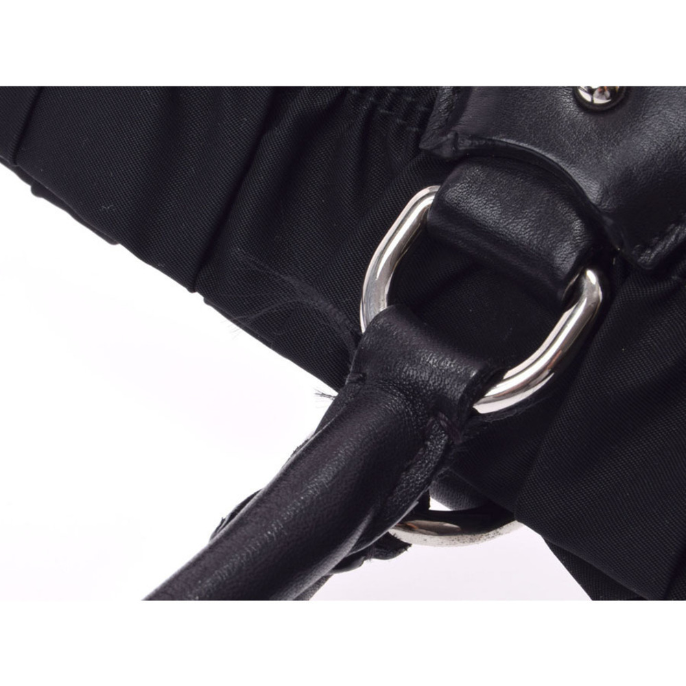 Prada tote Gathered bag black nylon Gaufre - Picture 8 of 11